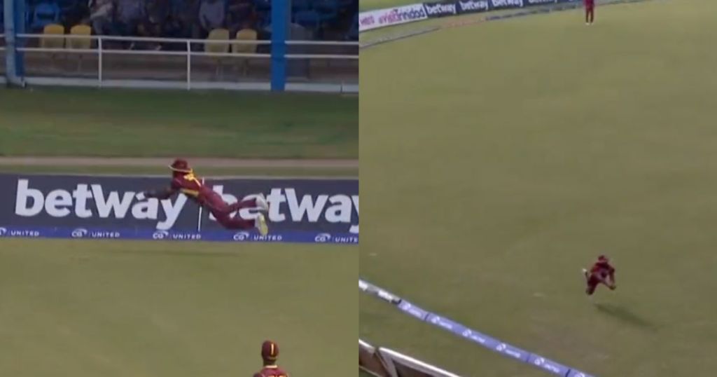 வீடியோ: மரண மாஸான கேட்ச் பிடித்து இந்திய ரசிகர்களை கதிகலங்க செய்த வெஸ்ட் இண்டீஸ் வீரர், அதிர்ச்சியில் அப்படியே நின்ற தவான்! விடியோ உள்ளே…