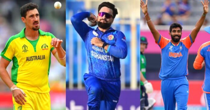 Mitchell starc and Rashid khan and Jasprit bumrah Mitchell Starc and rashid khan and Jasprit bumrah